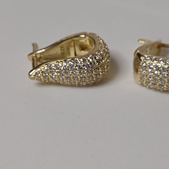 Very Pretty Little Gold Tone 925 China Hoop Earrings - Picture 9 of 14